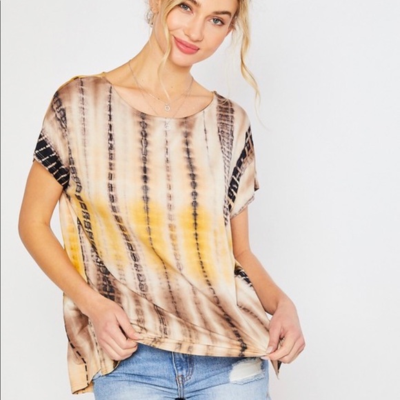 New Tie-Dye Slit Side Knot Top! - Picture 1 of 4